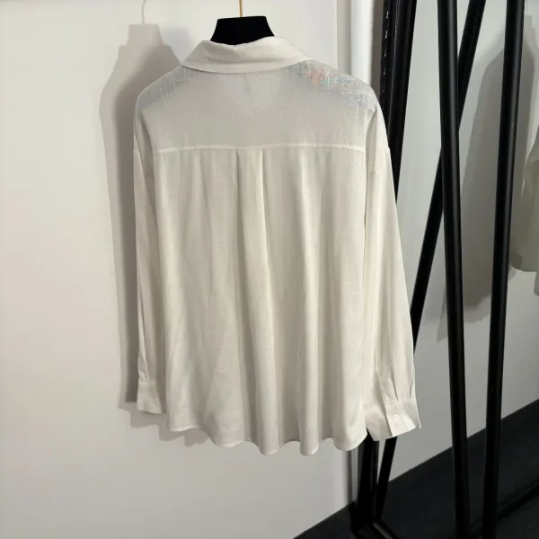 Loewe Square Logo Shirt and Pleated Shorts Set White - 5