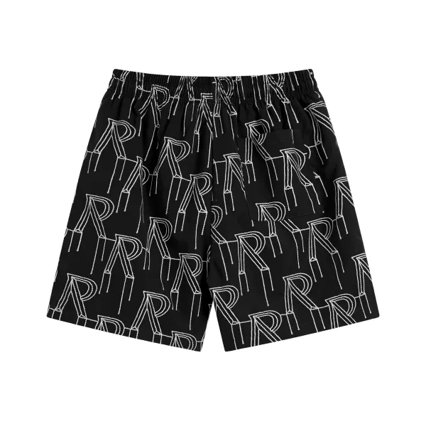 Prada Logo Print Swim Shorts Black - 1