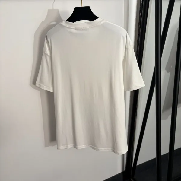 Design Embellished Shoulder T-Shirt Brown - 5
