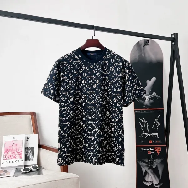 Louis Vuitton Monogram Print Cream T-Shirt - 4