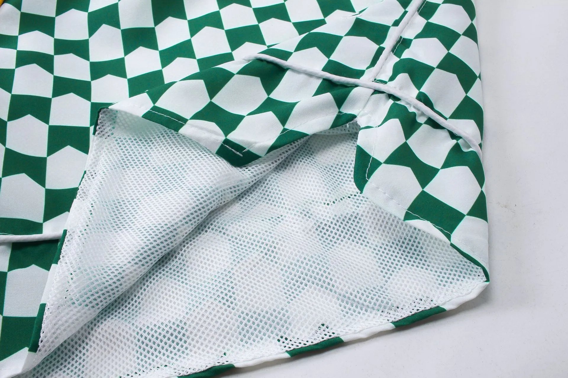 Rhude Checkerboard Print Shorts Black White - 15