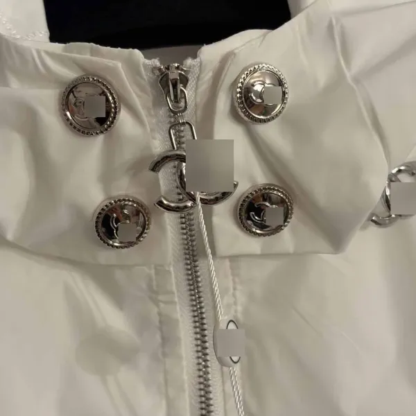 Chanel Hooded Windbreaker Jacket White Outerwear - 9