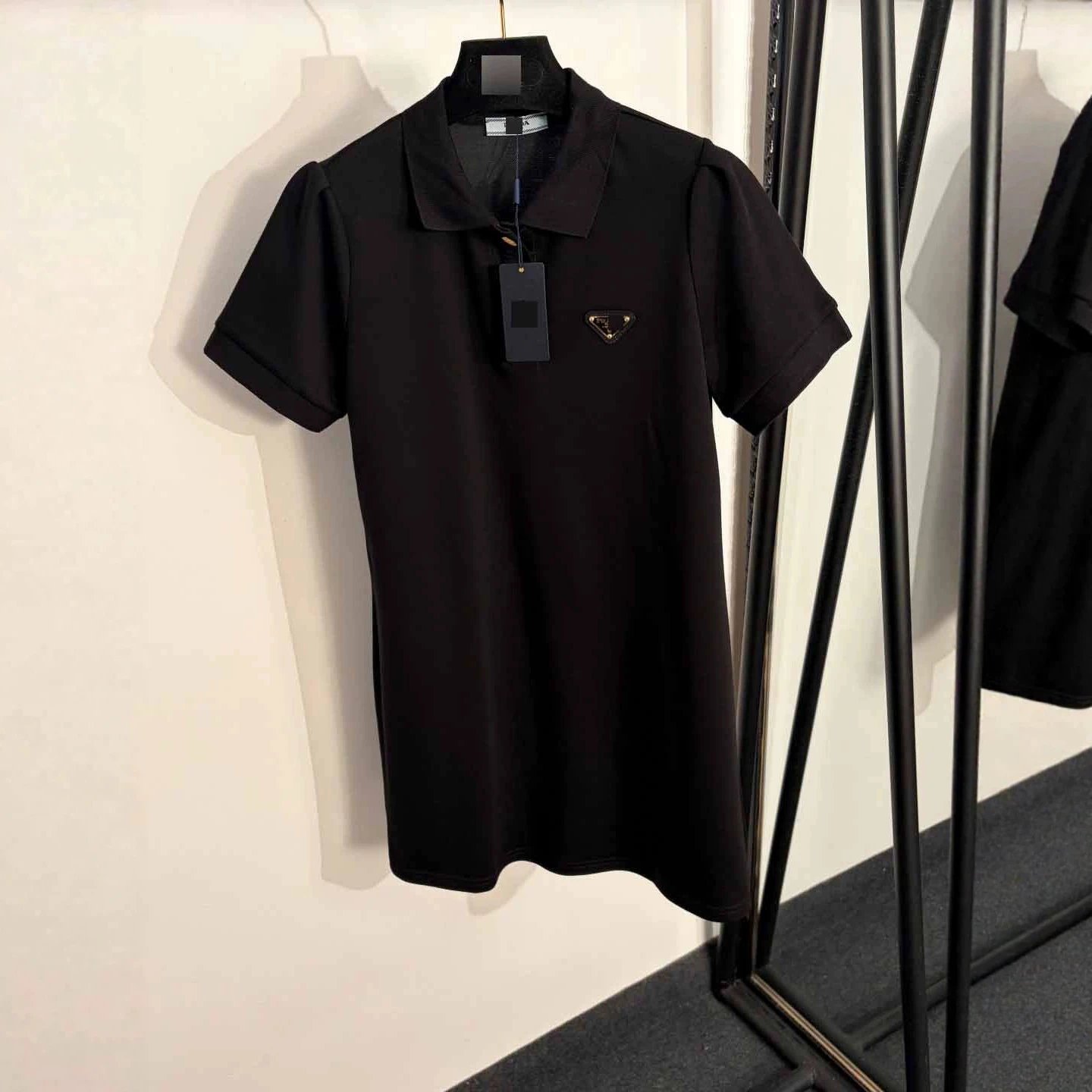 Prada Dresses Short-Sleeve Polo Dress with Triangle Logo Plaque image 2