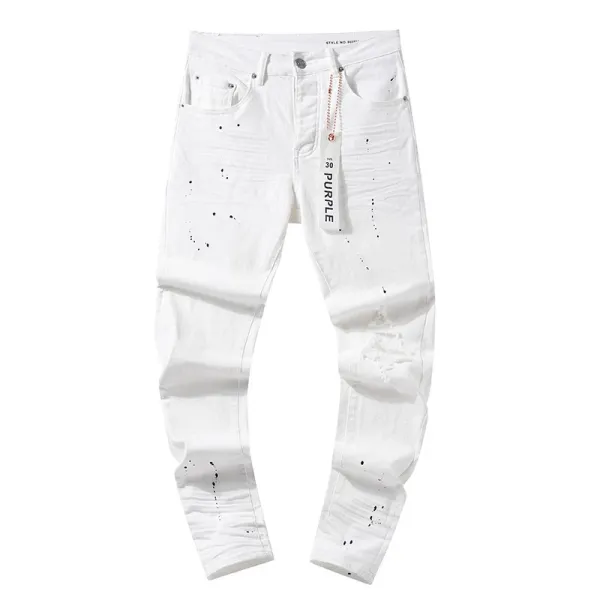 Design Distressed Paint-Splatter Black Jeans - 15