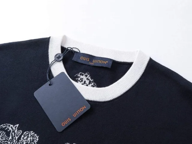 Louis Vuitton Knitwear Short-Sleeve Intarsia Jacquard Knit Top product detail image 4
