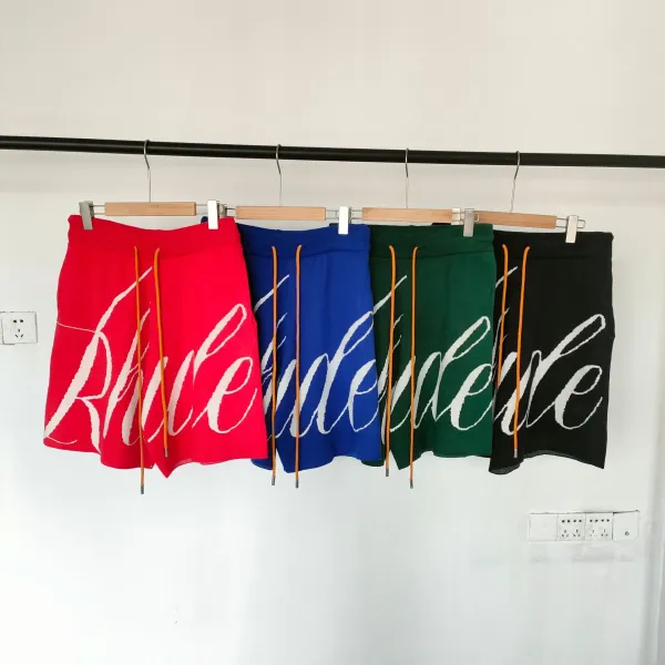 Rhude Logo Stripe Swim Shorts Blue White Mint - 13