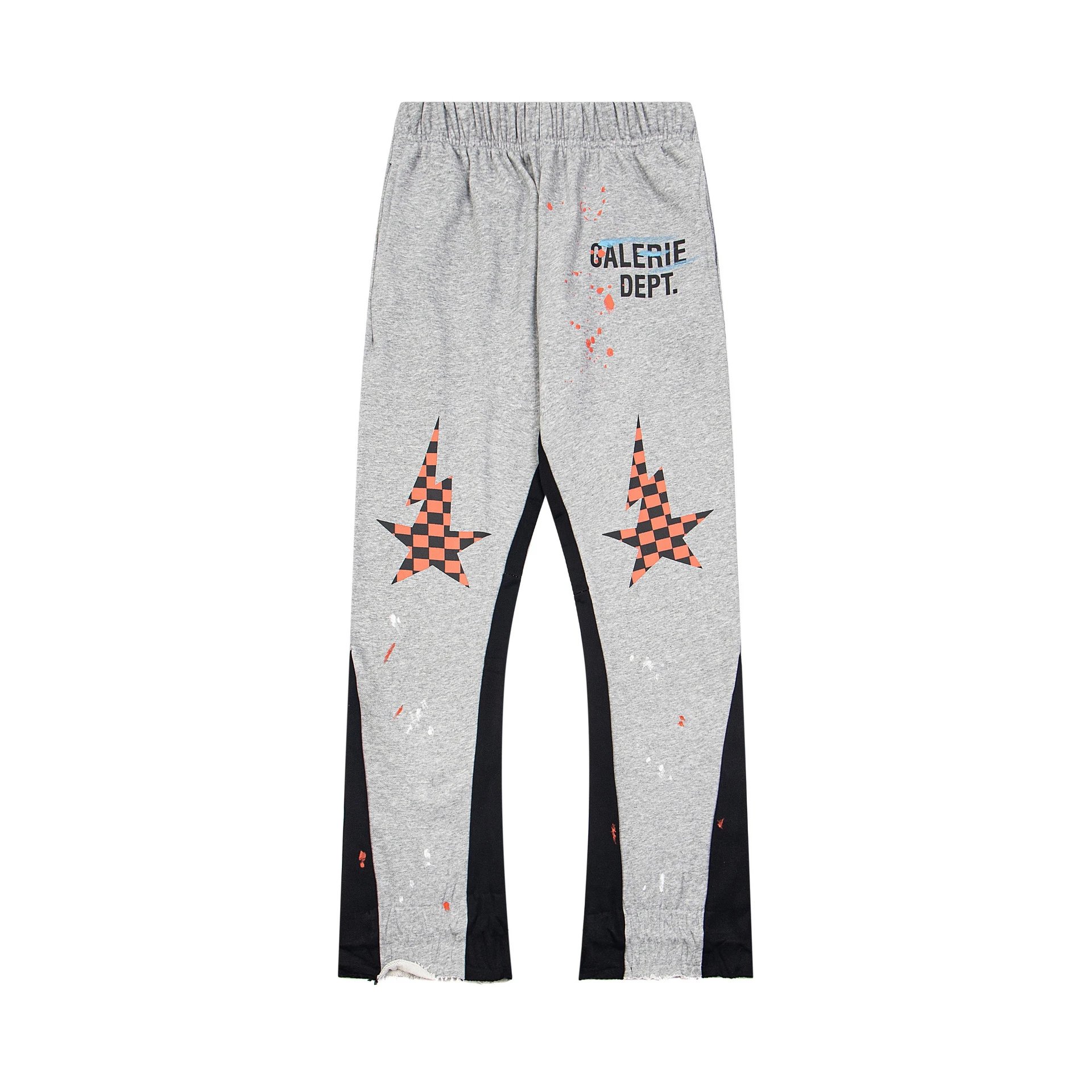 Galerie Dept. Trousers Paint-splatter graphic jogger with checkerboard star print and contrast side panels image 4