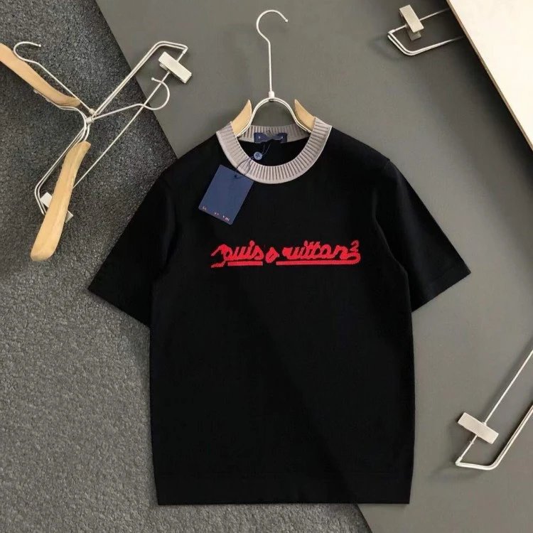 Louis Vuitton Short-Sleeve Logo Knit T-Shirt image 2