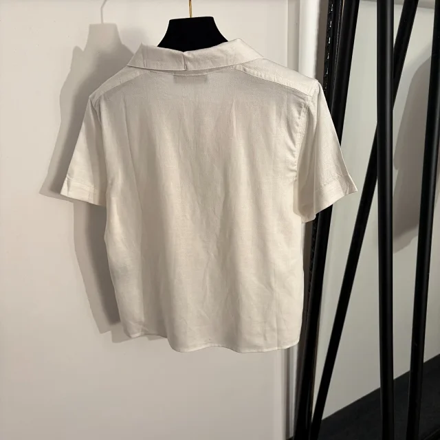 Unbranded Shirts Short-sleeve collared pullover shirt with embroidered chest pocket product detail image 3