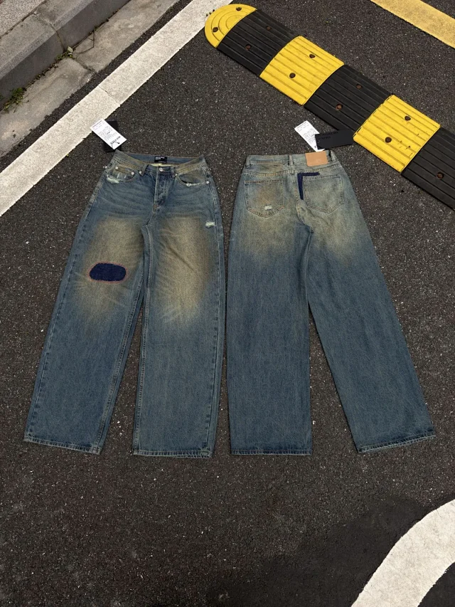 ERD Jeans 07 wide-leg distressed patch product detail image 7
