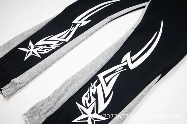 Gallery Dept Red Paint-Splatter Sweatpants with Tribal Star Motif - 22