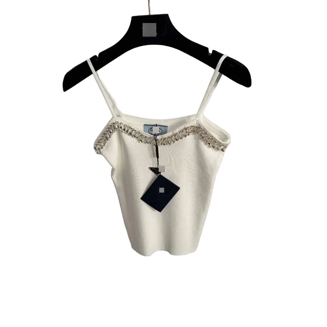 Unbranded Knitwear Rhinestone-Trim Spaghetti-Strap Knit Camisole image 5