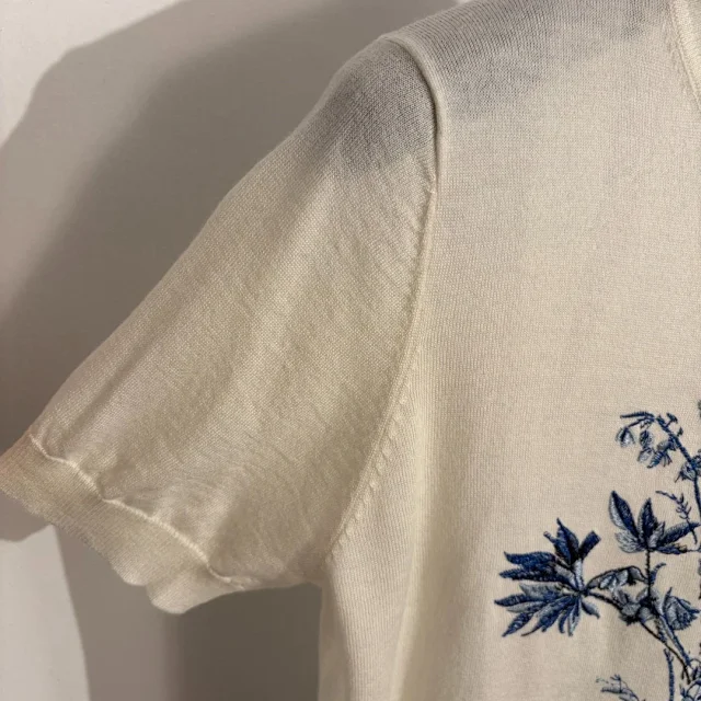 Dior Knitwear Floral and butterfly embroidered short-sleeve knit top product detail image 6