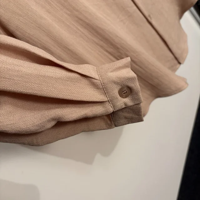 Unbranded Matching Sets Long-sleeve collared button-up shirt with chest pocket and drawstring wide-leg trousers product detail image 8