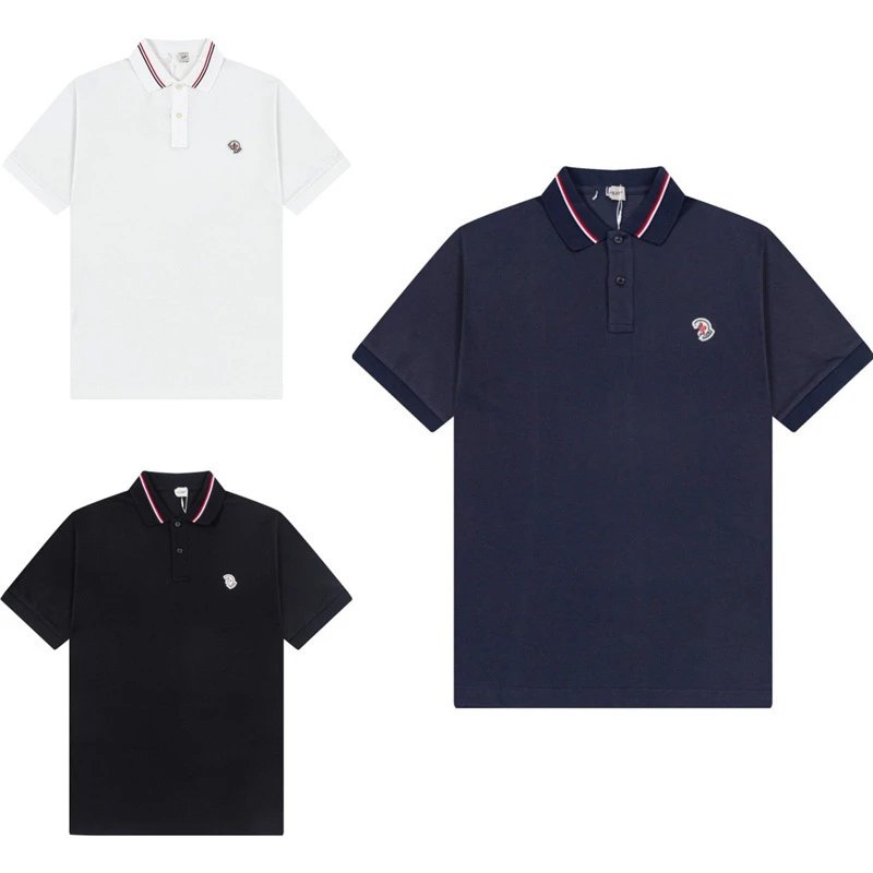 Moncler T-Shirts Short-sleeve logo polo shirt with contrast-trim collar image 5