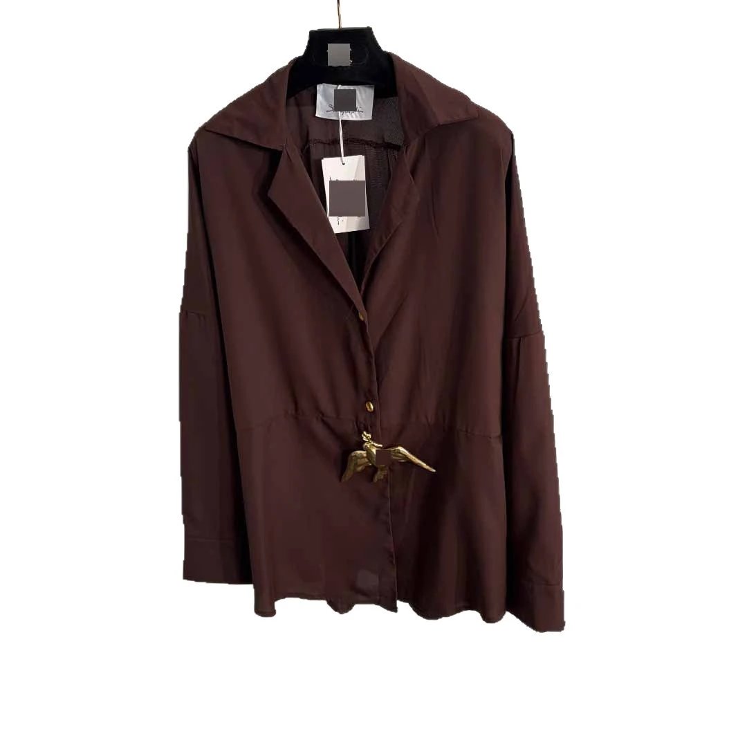 Unbranded Shirts Long-sleeve collared shirt with metal dove ornament image 5