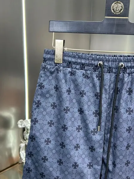 Versace Floral Print Navy Blue Drawstring Shorts - 19