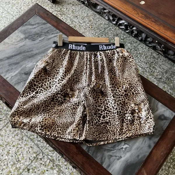 Rhude Snake Print Satin Shorts Green - 7