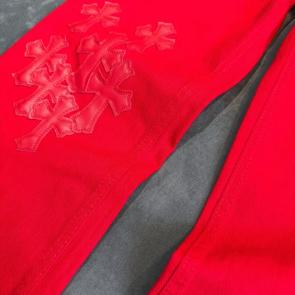 Chrome Hearts x Denim Tears Red Cross-Embroidered Jeans - 12