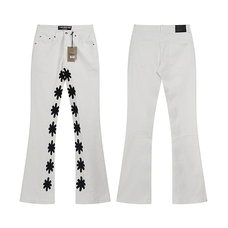 Unbranded Jeans Flared with floral appliqué — LS1007