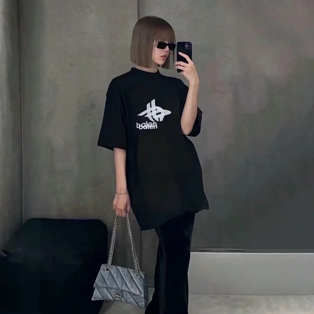 Unbranded T-Shirts Oversized graphic short-sleeve T-shirt product detail image 7