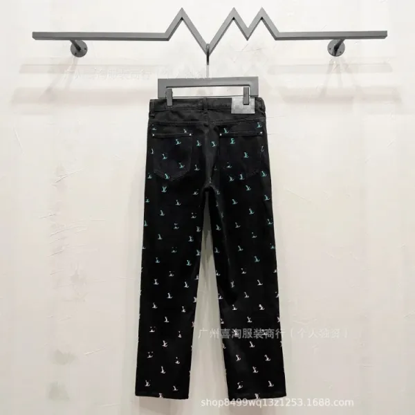 Design Pixelated Geometric Pattern Denim Jacket Outerwear - 15
