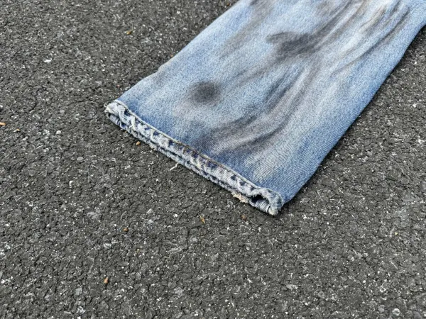 Design Distressed Wide-Leg Raw-Hem Jeans Blue - 19