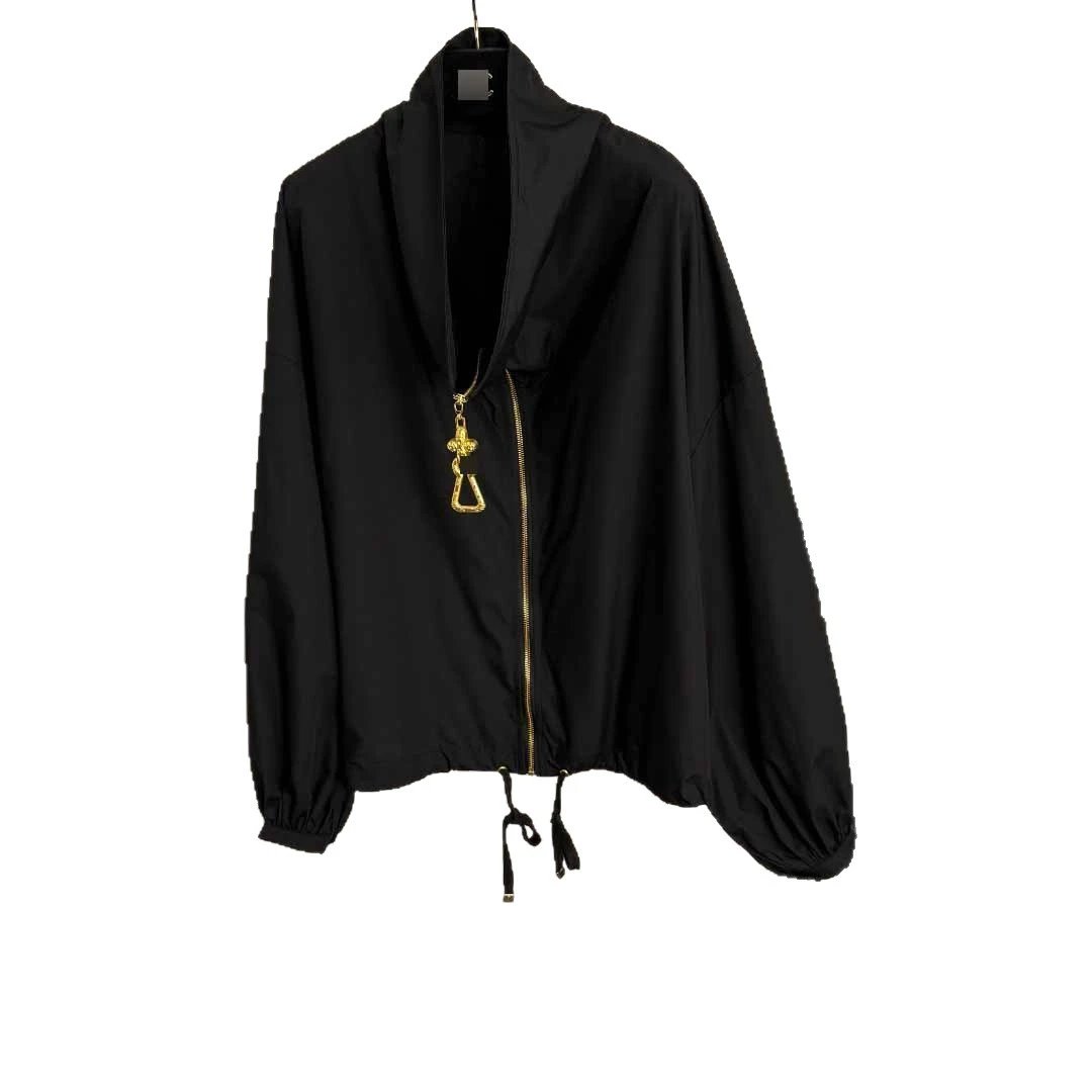 Unbranded Jackets Zip-front drawstring jacket with puff sleeves image 5