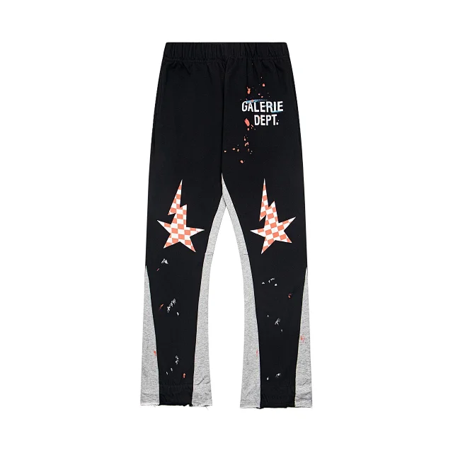 Galerie Dept. Trousers Paint-splatter graphic jogger with checkerboard star print and contrast side panels product detail image 7