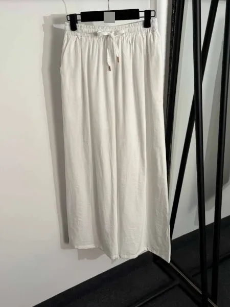 Design Short-Sleeve Zip-Up Shirt and Wide-Leg Pants Set Brown - 7