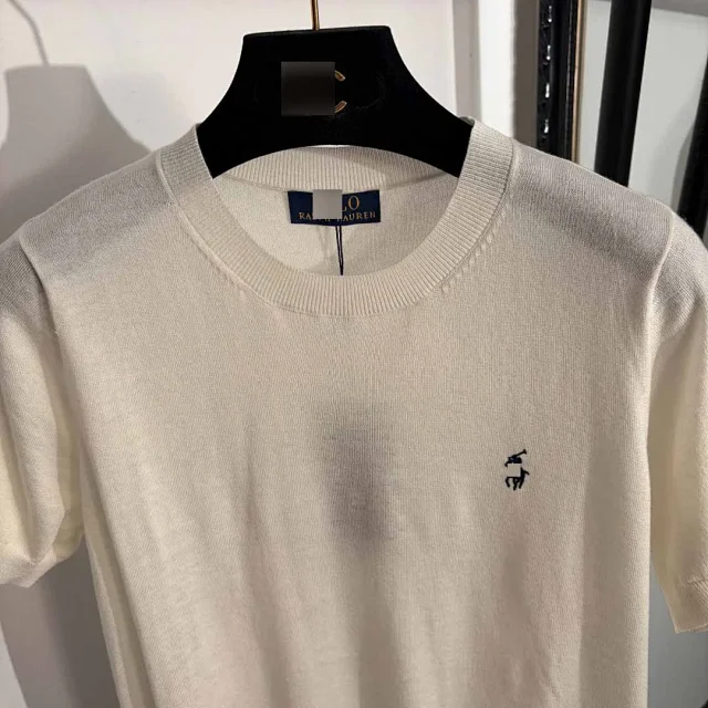 Ralph Lauren Knitwear Short-Sleeve Crewneck Knit Top with Embroidered Pony product detail image 4