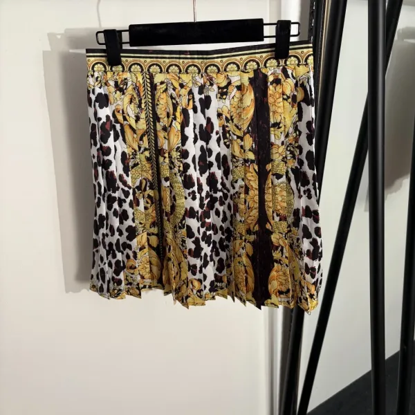 Versace Baroque Print Silk Shirt White Gold - 8