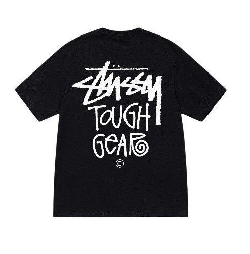 Stüssy T-Shirts Short-Sleeve Graphic Print T-Shirt — Black [TOU]