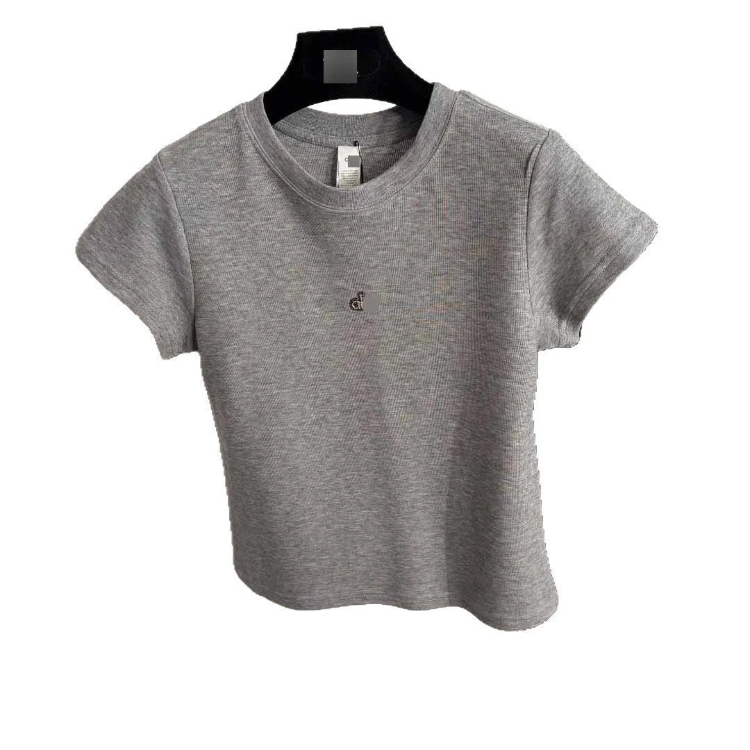 Unbranded T-Shirts Crew Neck Short-Sleeve T-Shirt with Rhinestone Letter Detail image 5