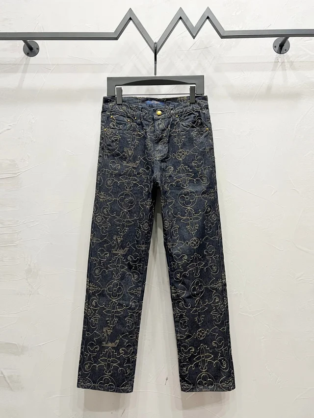 Unbranded Jeans Distressed monogram-pattern denim product detail image 17