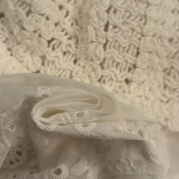 Design Smocked Lace Camisole Top White - 10
