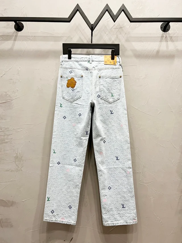 Unbranded Jeans Distressed monogram-pattern denim product detail image 22
