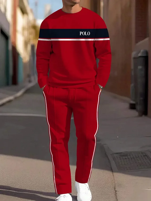 Unbranded Tracksuits Crewneck sweatshirt and striped trousers set product detail image 16