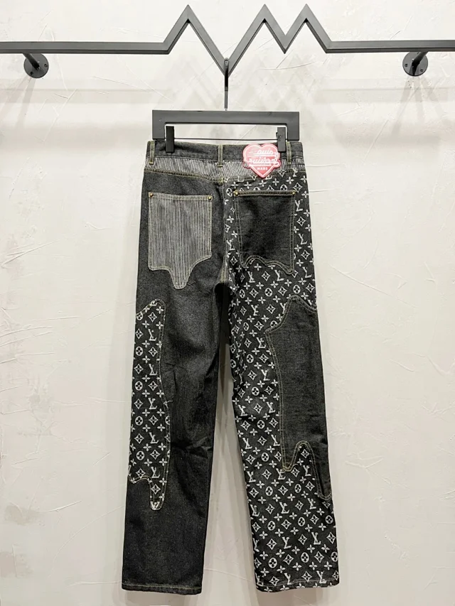 Unbranded Jeans Distressed monogram-pattern denim product detail image 30