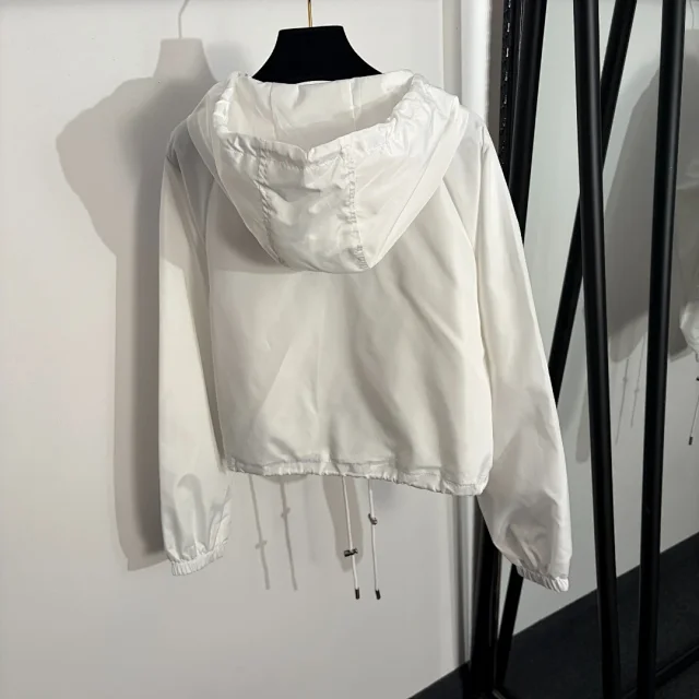 Unbranded Jackets Hooded drawstring windbreaker with flap pockets and triangle badge detail product detail image 4