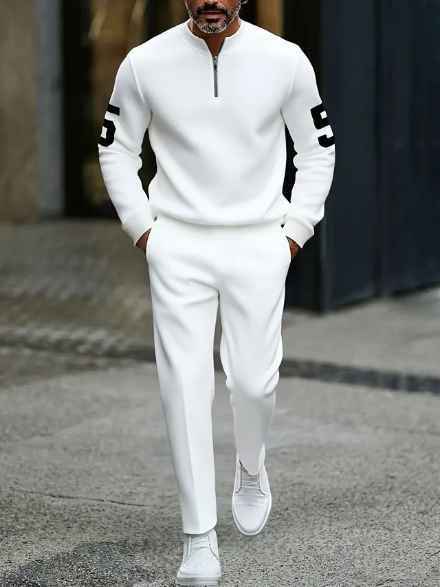 Unbranded Matching Sets Men's Quarter-Zip Colorblock Set product detail image 25