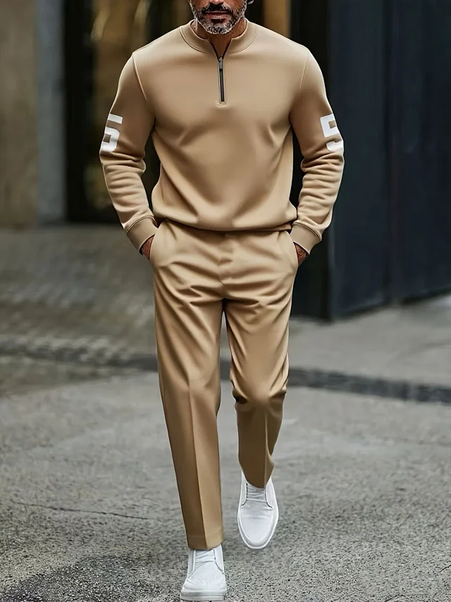Unbranded Matching Sets Men's Quarter-Zip Colorblock Set product detail image 33