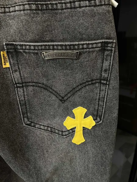 Chrome Hearts Cross Patchwork Distressed Jeans Multicolor - 11