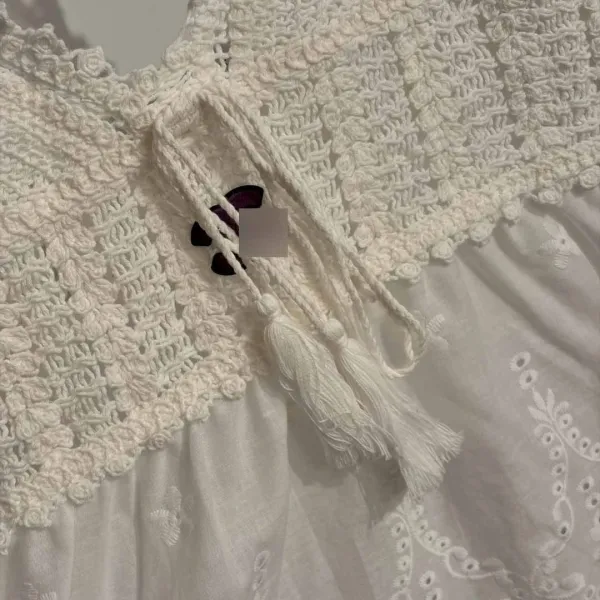 Design Smocked Lace Camisole Top White - 7