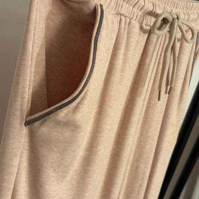 Unbranded Matching Sets Knitted polo top and drawstring wide-leg trousers set product detail image 9