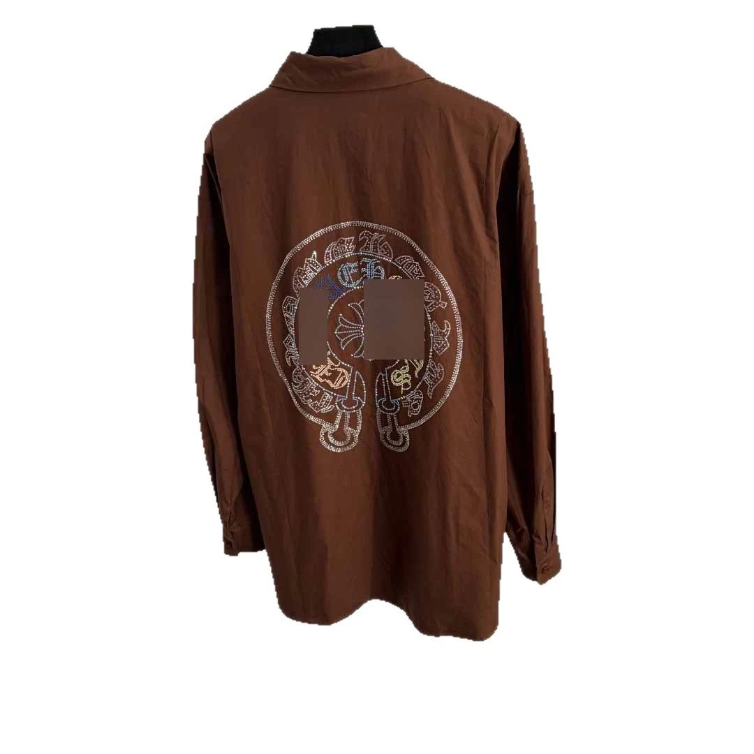 Unbranded Shirts Long-Sleeve Button-Up Shirt with Rhinestone Cross Graphic image 5