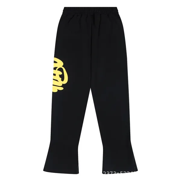 Design Graphic Sweatpants Green with Yellow Script Print - 31