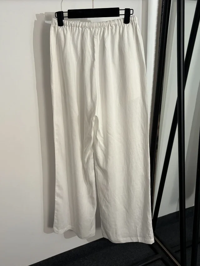 Unbranded Matching Sets Embroidered collared long-sleeve shirt and drawstring wide-leg trousers set product detail image 6