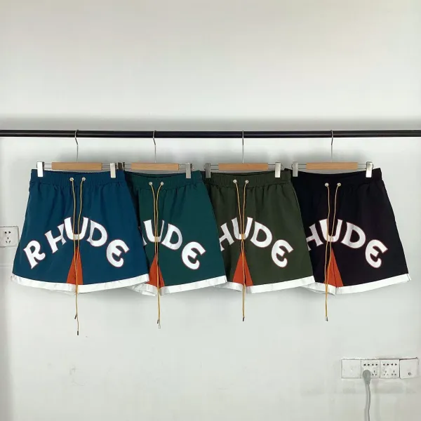 Rhude Logo Stripe Swim Shorts Blue White Mint - 11
