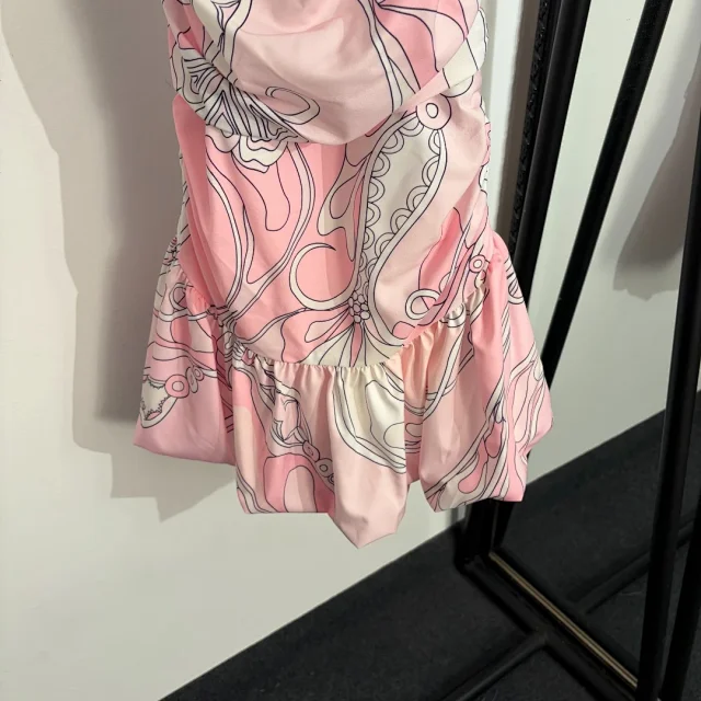 Unbranded Dresses Printed Halter Backless Ruffle-Hem Mini Dress product detail image 5
